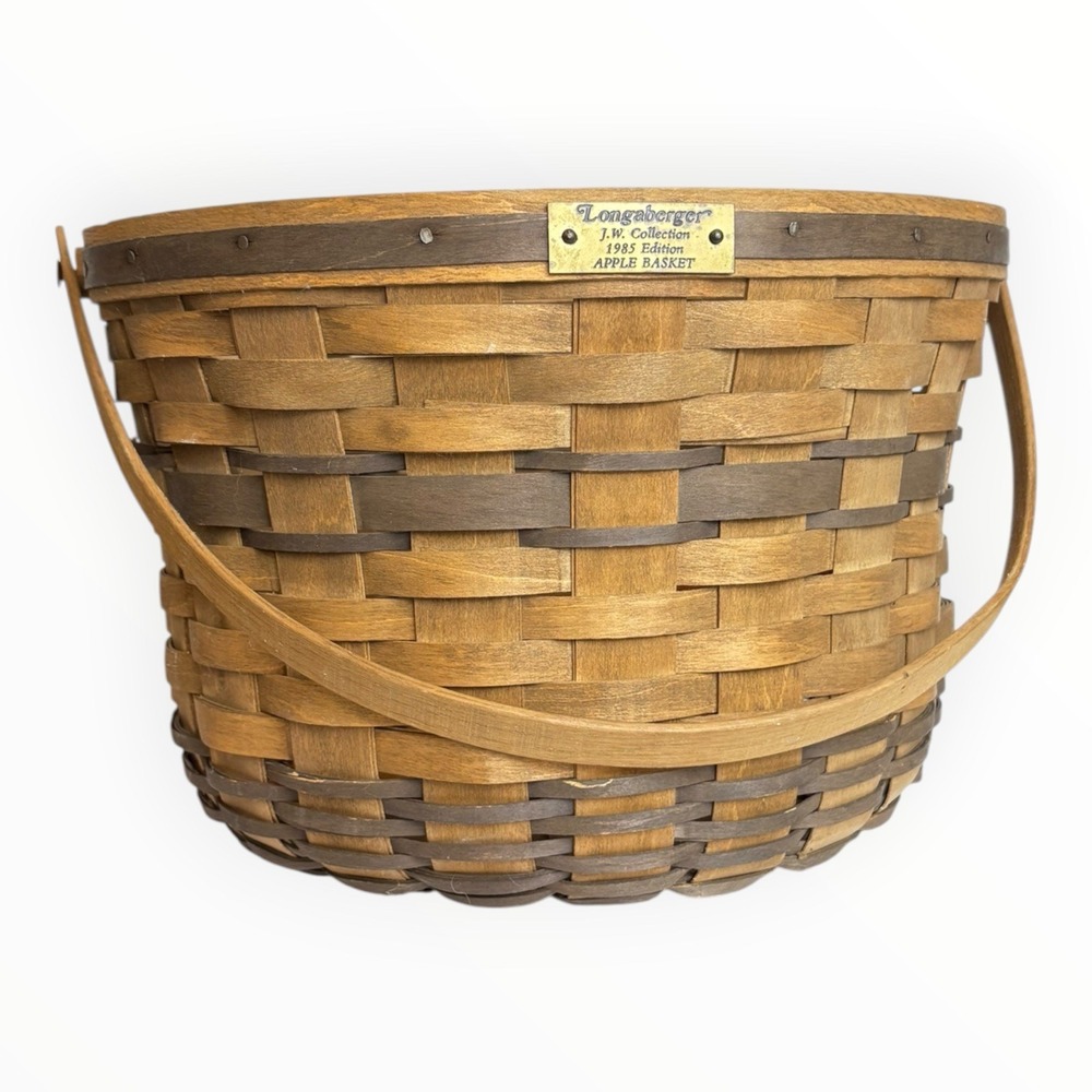 Vintage 1985 Edition Longaberger Apple Basket J.W. Collection Woven Bushel
